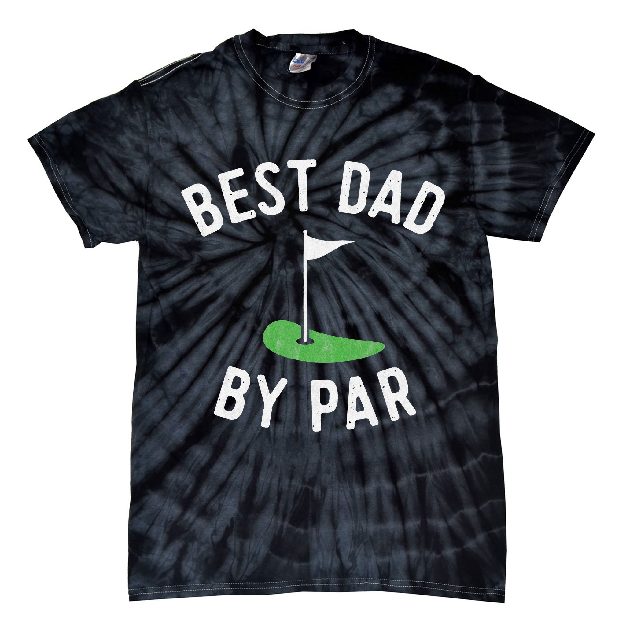 Best Dad By Par Funny Golf Father's Day Gift Daddy Tie-Dye T-Shirt
