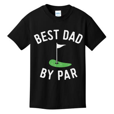 Best Dad By Par Funny Golf Father's Day Gift Daddy Kids T-Shirt