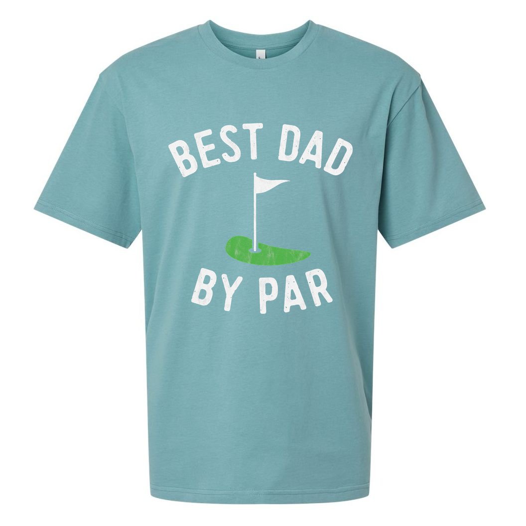 Best Dad By Par Funny Golf Father's Day Gift Daddy Sueded Cloud Jersey T-Shirt