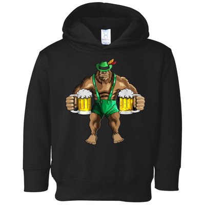 Beer Drinker Bigfoot In Leather Pants Beer Glasses Toddler Hoodie