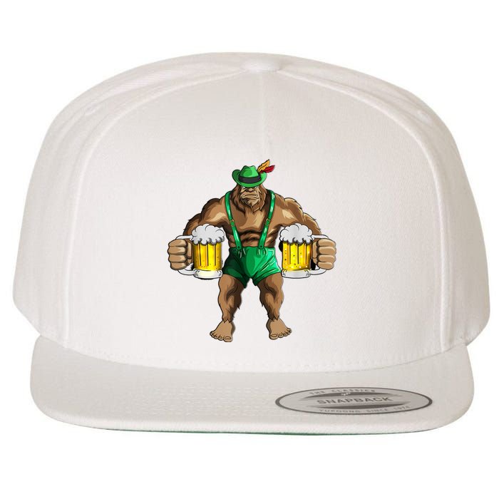 Beer Drinker Bigfoot In Leather Pants Beer Glasses Wool Snapback Cap