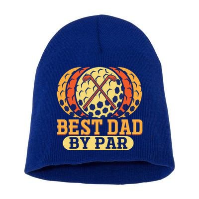 Best Dad By Par Father´s Day Golf Cool Gift Short Acrylic Beanie