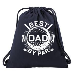 Best Dad By Par Golf Lover Father's Day Drawstring Bag