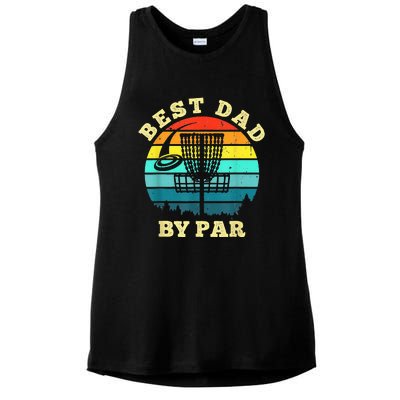 Best Dad By Par Disc Golf Funny Frisbee Golfer Father's Ladies PosiCharge Tri-Blend Wicking Tank