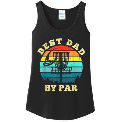 Best Dad By Par Disc Golf Funny Frisbee Golfer Father's Ladies Essential Tank