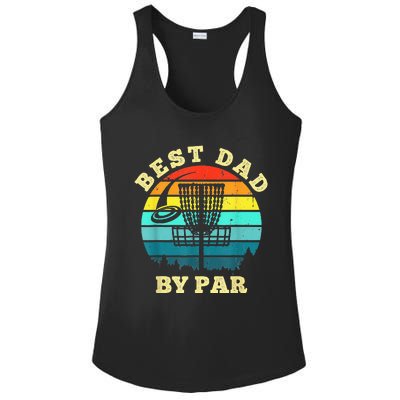 Best Dad By Par Disc Golf Funny Frisbee Golfer Father's Ladies PosiCharge Competitor Racerback Tank