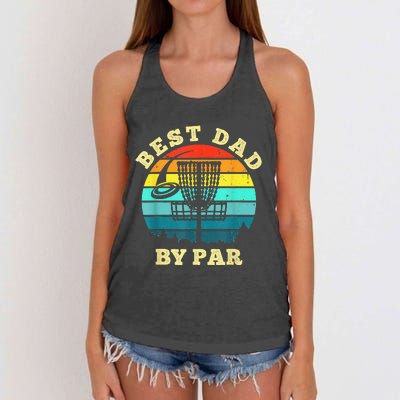 Best Dad By Par Disc Golf Funny Frisbee Golfer Father's Women's Knotted Racerback Tank