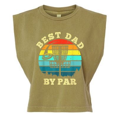 Best Dad By Par Disc Golf Funny Frisbee Golfer Father's Garment-Dyed Women's Muscle Tee