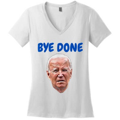 Bye Done Bye Bye Biden Out Of Office Women's V-Neck T-Shirt