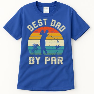 Best Dad By Par Retro Vintage FatherS Day Golf Lover Golfer Cool Gift Tall T-Shirt