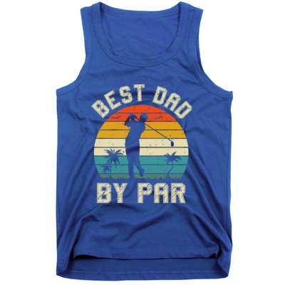 Best Dad By Par Retro Vintage FatherS Day Golf Lover Golfer Cool Gift Tank Top