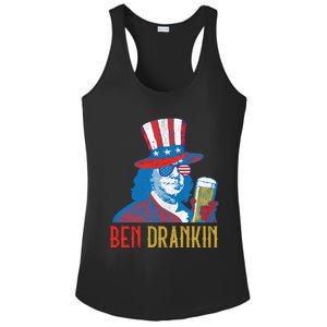 Ben Drankin Beer Benjamin Franklin 4th Of July Usa Flag Gift Ladies PosiCharge Competitor Racerback Tank