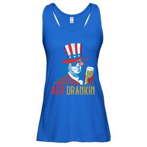 Ben Drankin Beer Benjamin Franklin 4th Of July Usa Flag Gift Ladies Essential Flowy Tank