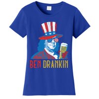 Ben Drankin Beer Benjamin Franklin 4th Of July Usa Flag Gift Women's T-Shirt