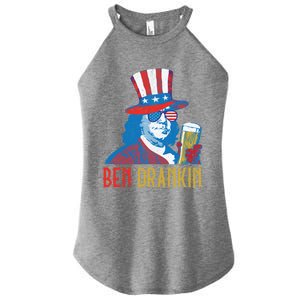 Ben Drankin Beer Benjamin Franklin 4th Of July Usa Flag Gift Women's Perfect Tri Rocker Tank