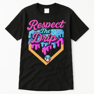 Baseball Drip B.oys Home Plate Ice Cream Respect The Drip Tall T-Shirt
