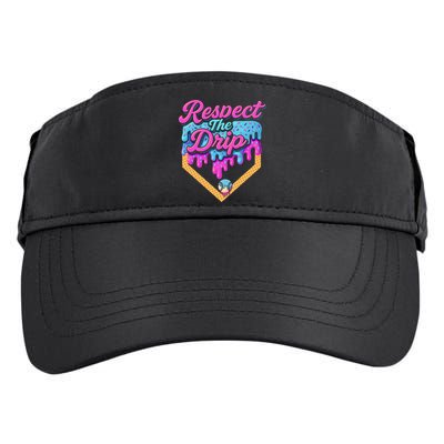 Baseball Drip B.oys Home Plate Ice Cream Respect The Drip Adult Drive Performance Visor