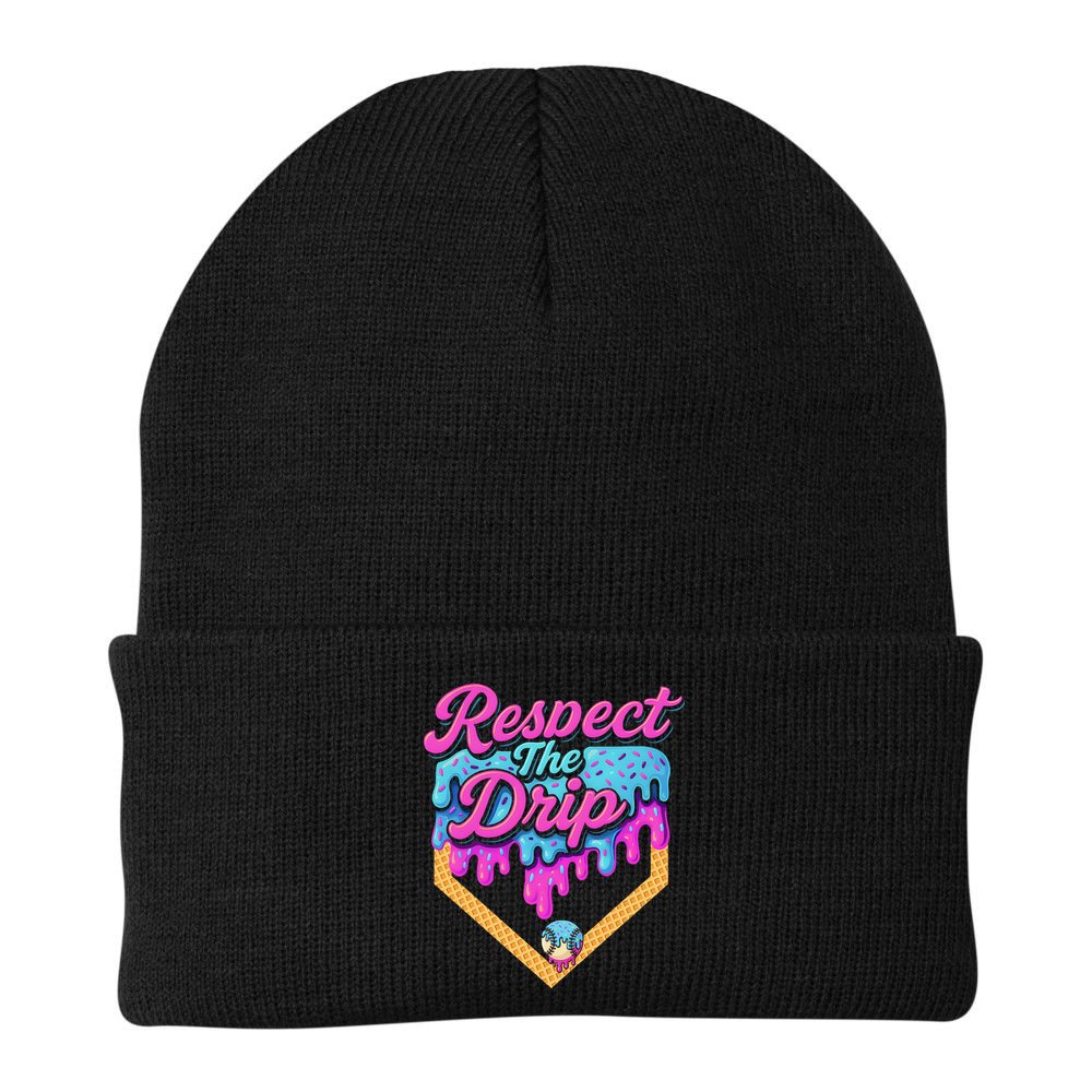 Baseball Drip B.oys Home Plate Ice Cream Respect The Drip Beanie