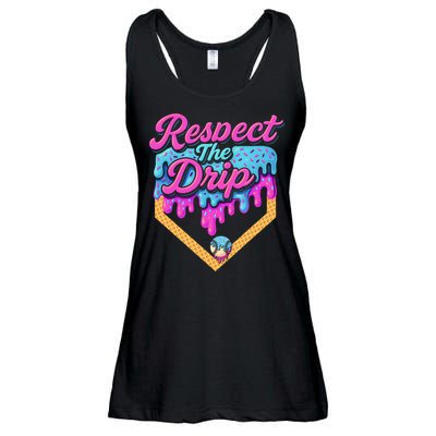 Baseball Drip B.oys Home Plate Ice Cream Respect The Drip Ladies Essential Flowy Tank