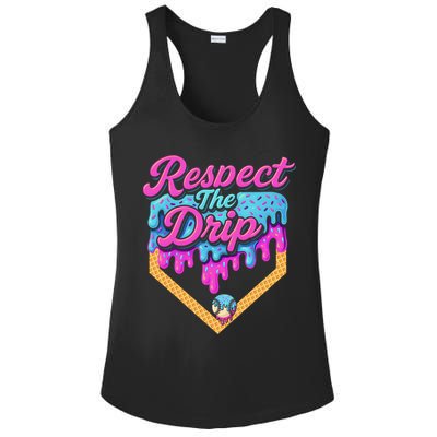 Baseball Drip B.oys Home Plate Ice Cream Respect The Drip Ladies PosiCharge Competitor Racerback Tank