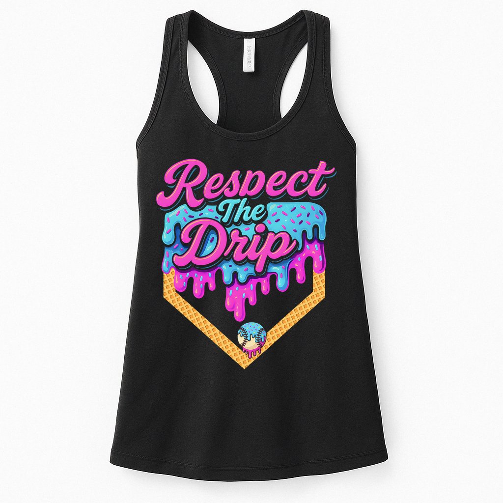 Baseball Drip B.oys Home Plate Ice Cream Respect The Drip Womens Tank Top