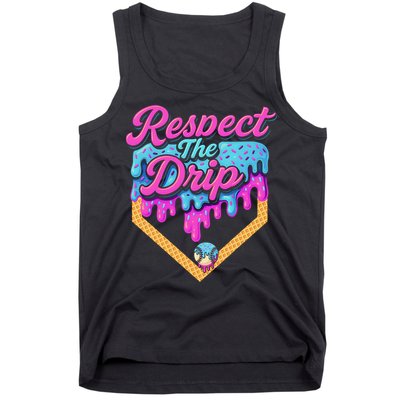 Baseball Drip B.oys Home Plate Ice Cream Respect The Drip Tank Top