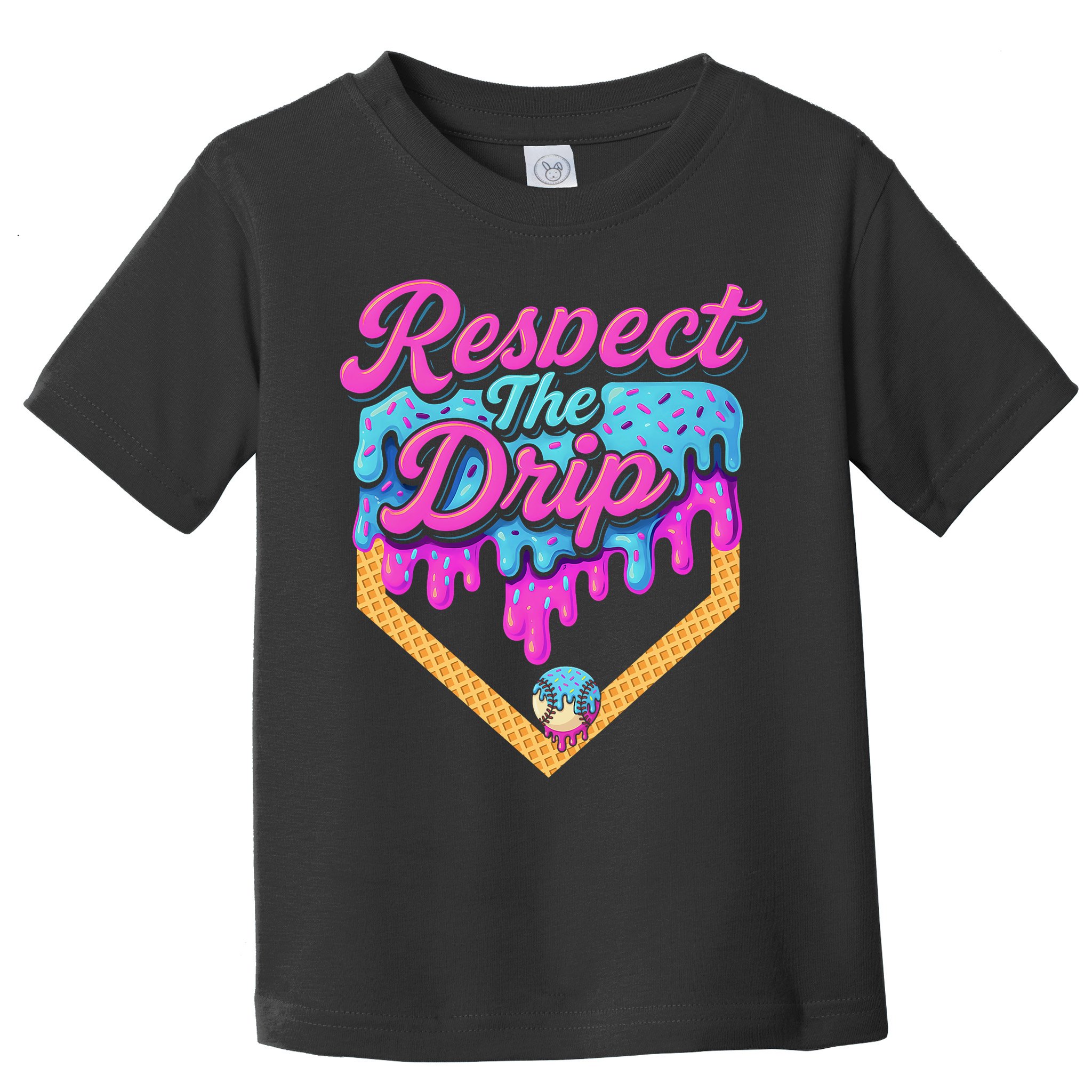 Baseball Drip B.oys Home Plate Ice Cream Respect The Drip Toddler T-Shirt