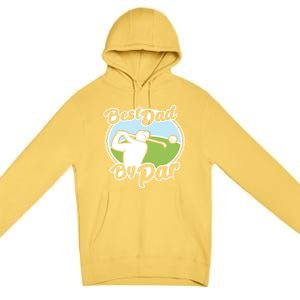 Best Dad By Par Funny Father's Day Golf Funny Gift Premium Pullover Hoodie