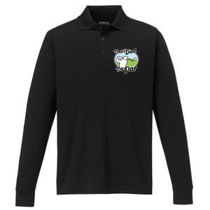 Best Dad By Par Funny Father's Day Golf Funny Gift Performance Long Sleeve Polo