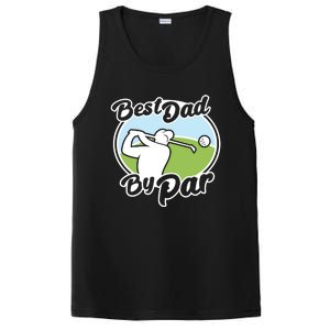 Best Dad By Par Funny Father's Day Golf Funny Gift PosiCharge Competitor Tank