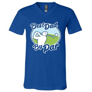 Best Dad By Par Funny Father's Day Golf Funny Gift V-Neck T-Shirt