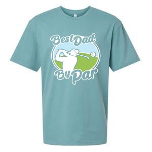 Best Dad By Par Funny Father's Day Golf Funny Gift Sueded Cloud Jersey T-Shirt