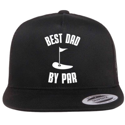 Best Dad By Par Funny Golf Flat Bill Trucker Hat