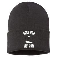 Best Dad By Par Funny Golf Sustainable Knit Beanie