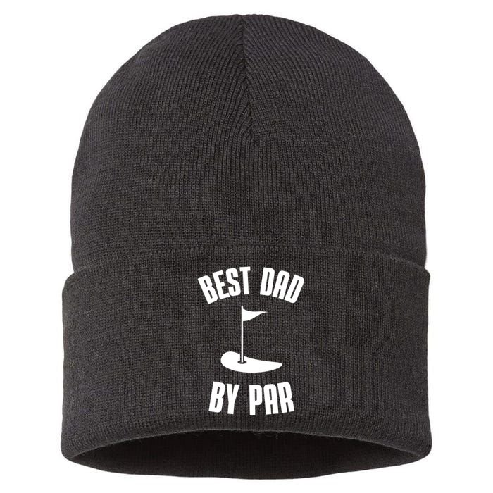 Best Dad By Par Funny Golf Sustainable Knit Beanie