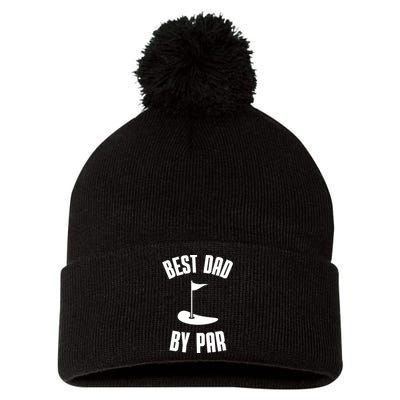 Best Dad By Par Funny Golf Pom Pom 12in Knit Beanie