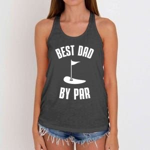 Best Dad By Par Funny Golf Women's Knotted Racerback Tank