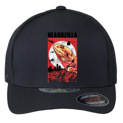 Bearded Dragon Beardzilla Funny Bearded Dragon Flexfit Unipanel Trucker Cap