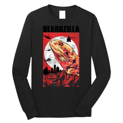 Bearded Dragon Beardzilla Funny Bearded Dragon Long Sleeve Shirt