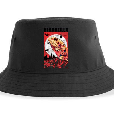 Bearded Dragon Beardzilla Funny Bearded Dragon Sustainable Bucket Hat