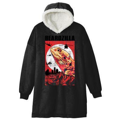 Bearded Dragon Beardzilla Funny Bearded Dragon Hooded Wearable Blanket