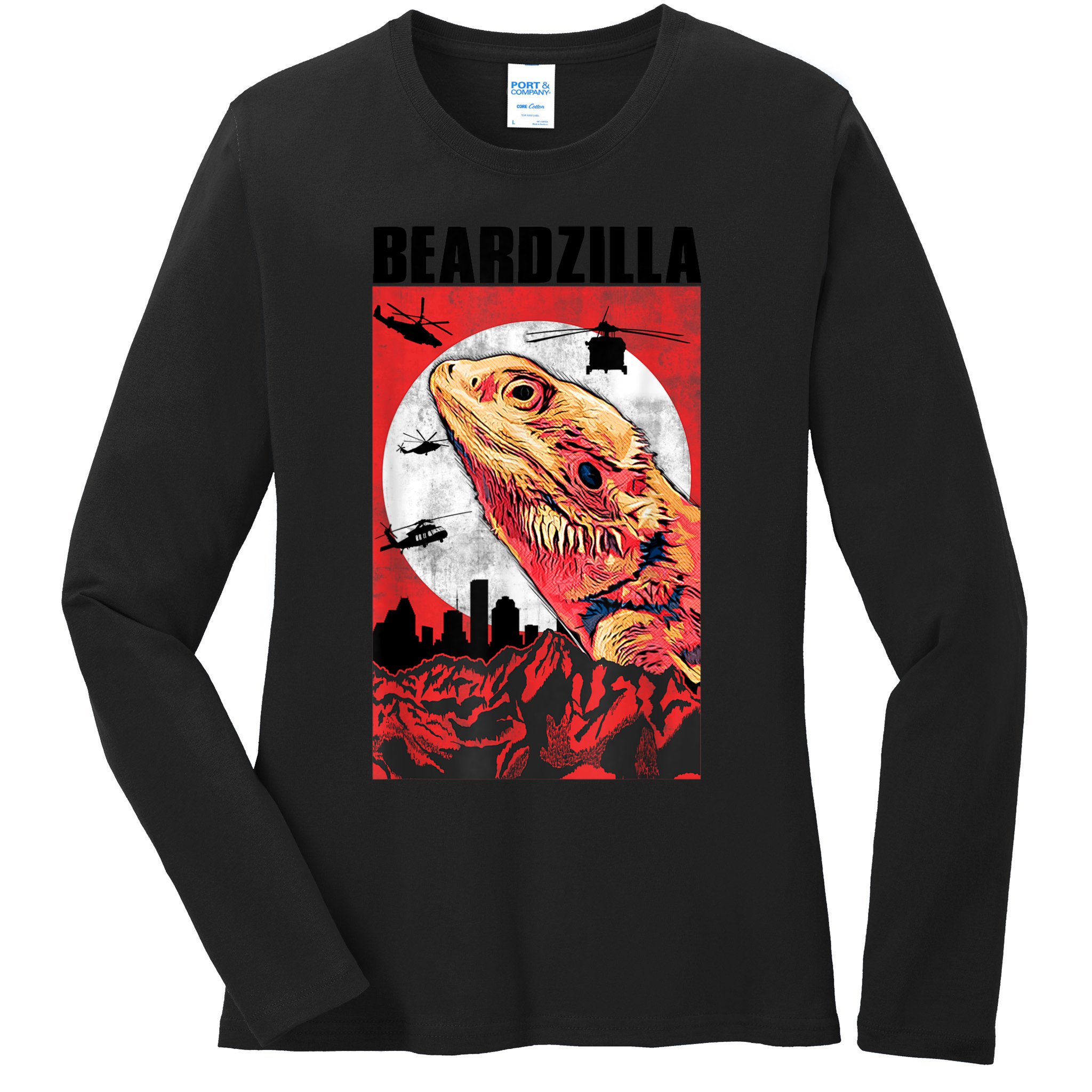 Bearded Dragon Beardzilla Funny Bearded Dragon Ladies Long Sleeve Shirt