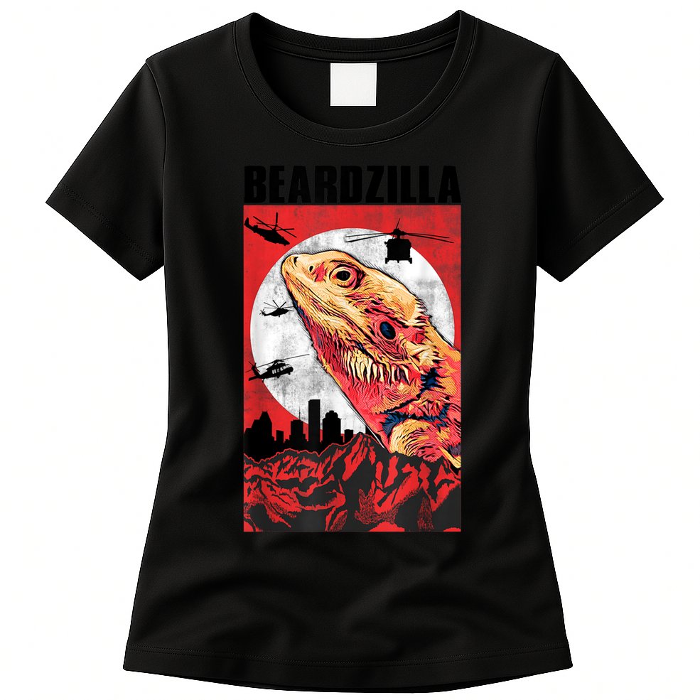 Bearded Dragon Beardzilla Funny Bearded Dragon Womens T-Shirt
