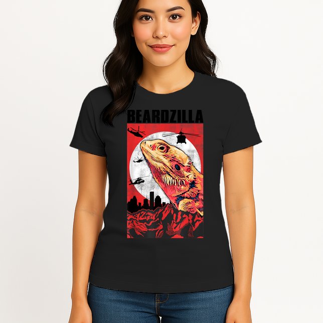 Bearded Dragon Beardzilla Funny Bearded Dragon Womens T-Shirt