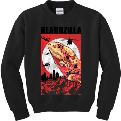 Bearded Dragon Beardzilla Funny Bearded Dragon Kids Sweatshirt