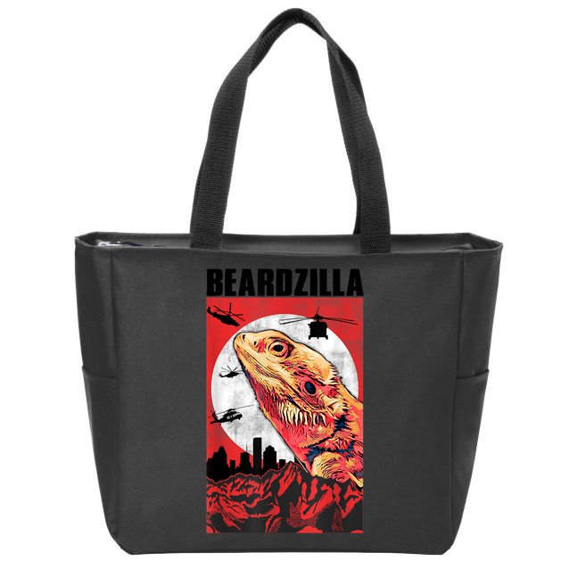 Bearded Dragon Beardzilla Funny Bearded Dragon Zip Tote Bag