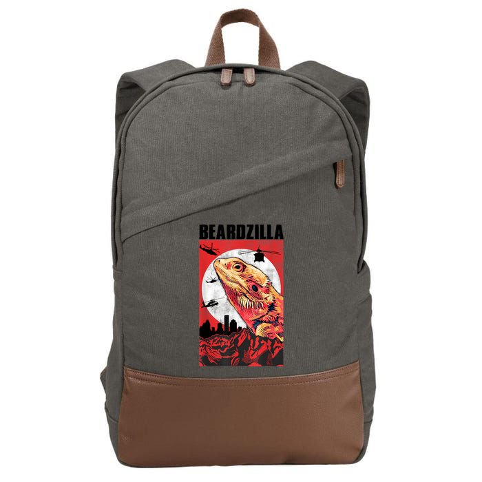 Bearded Dragon Beardzilla Funny Bearded Dragon Cotton Canvas Backpack