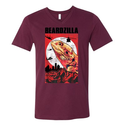 Bearded Dragon Beardzilla Funny Bearded Dragon V-Neck T-Shirt