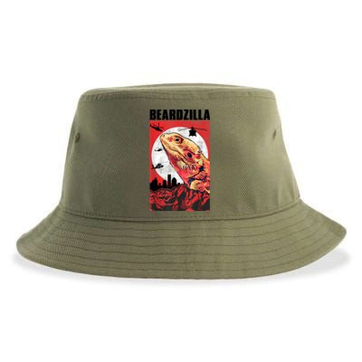 Bearded Dragon Beardzilla Funny Bearded Dragon Sustainable Bucket Hat