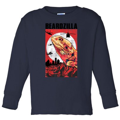 Bearded Dragon Beardzilla Funny Bearded Dragon Toddler Long Sleeve Shirt